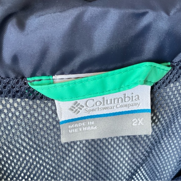 Columbia Arcadia II Plus Size Emerald and Midnight Blue Jacket | 2XL Raincoat - Picture 8 of 15